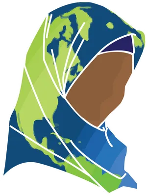 World Map Hijab Graphic PNG Image