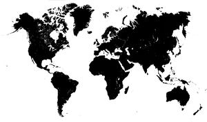 World Map Silhouette Graphic PNG Image