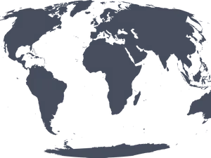 World Map Silhouette PNG Image