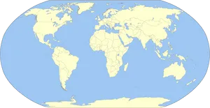 World Map Simple Outline PNG Image