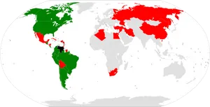 World Map Venezuela Highlighted PNG Image