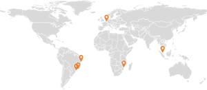 World Mapwith Orange Markers PNG Image