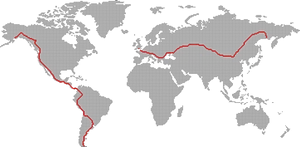 World Mapwith Red Line PNG