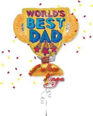 Worlds Best Dad Balloon Celebration PNG Image