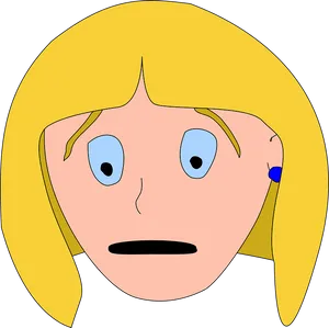 Worried Blonde Cartoon Character PNG Image