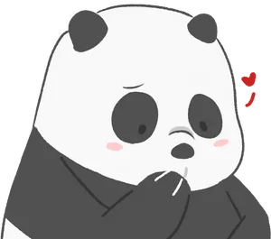 Worried Cartoon Panda PNG Image