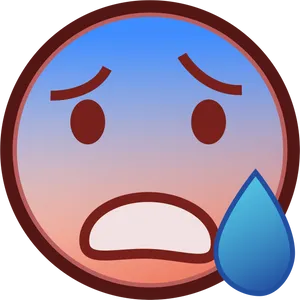 Worried Face Emojiwith Tear Drop PNG Image