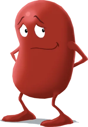 Worried Kidney Character Illustration PNG Image