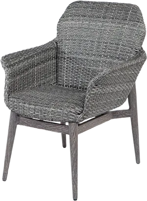 Woven Texture Gray Club Chair PNG Image