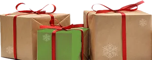 Wrapped Holiday Giftswith Ribbons PNG Image