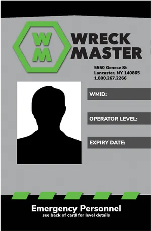 Wreck Master I D Card Template PNG Image