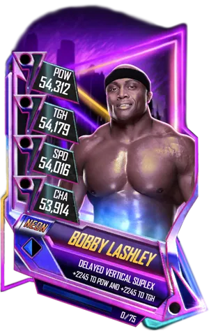 Wrestler Bobby Lashley Neon Card PNG Image