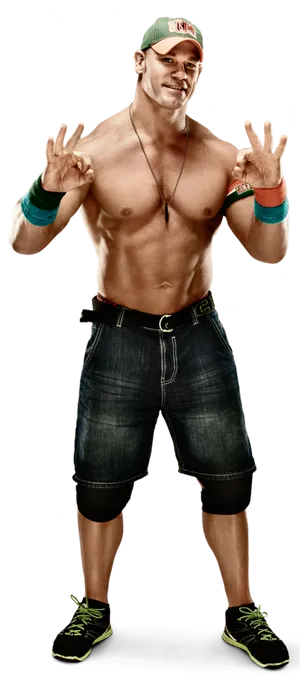 Wrestler Hand Gesture Pose PNG Image