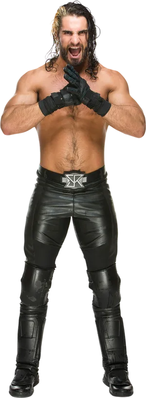 Wrestler_in_ Black_ Attire PNG Image