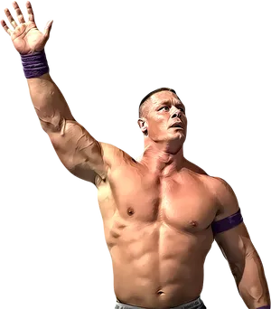 Wrestler Raising Handin Victory PNG Image