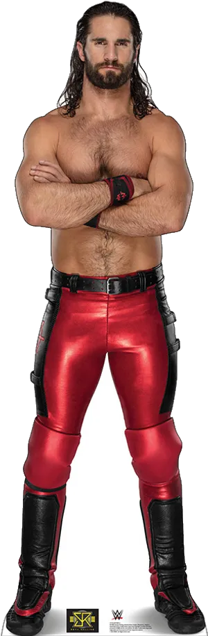 Wrestler Seth Rollins Red Attire PNG Image