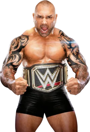 Wrestler_with_ Championship_ Belt PNG Image