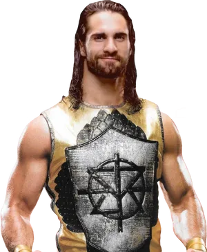 Wrestler_with_ Shield_ Logo_ Tank_ Top PNG Image