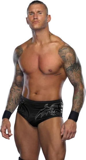 Wrestler_with_ Tattoos_ Portrait PNG Image