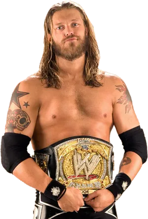 Wrestlerwith Championship Belt PNG Image