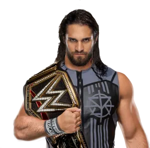 Wrestlerwith Championship Belt PNG Image