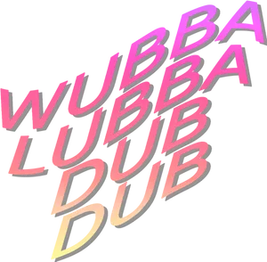 Wubba Lubba Dub Dub Neon Typography PNG Image