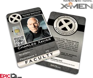 Xavier Institute Faculty I D Card Charles Xavier PNG Image