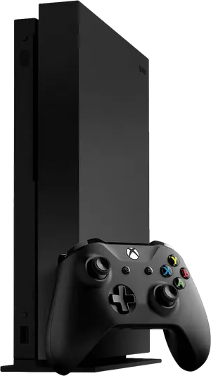 Xbox One X Consoleand Controller PNG Image