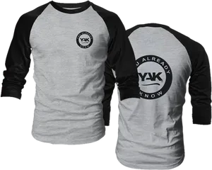 Yak Branded Baseball Tee Shirt PNG Image