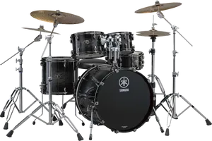 Yamaha Drum Set Black PNG Image