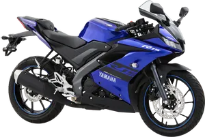 Yamaha R15 Blue Sportbike PNG Image