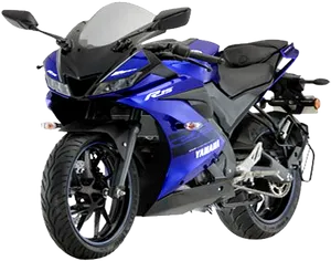 Yamaha R15 Blue Sportbike PNG Image