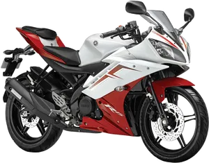 Yamaha R15 Redand White Sportbike PNG Image