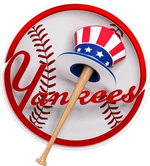 Yankees Logowith Uncle Sam Hatand Baseball Bat PNG Image