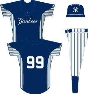 Yankees Uniformand Cap Design PNG Image