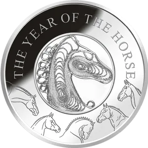 Yearofthe Horse Commemorative Coin PNG Image