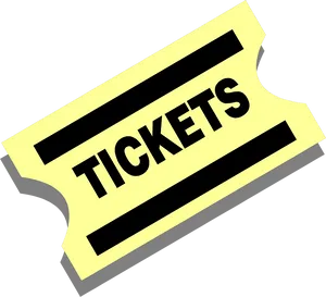 Yellow Admission Ticket Graphic PNG Image