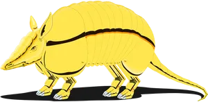 Yellow Armadillo Illustration PNG Image