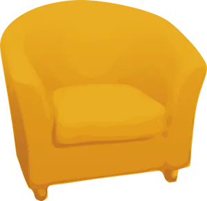 Yellow Armchair Illustration PNG Image