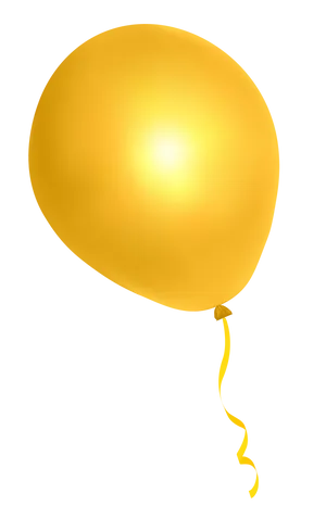 Yellow Balloon Floating Graphic PNG Image