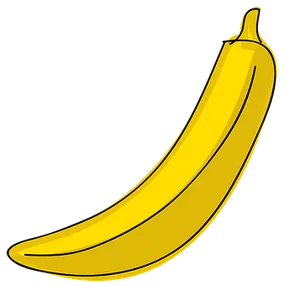 Yellow Banana Vector Illustration PNG Image