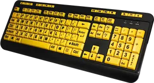 Yellow Black Computer Keyboard PNG