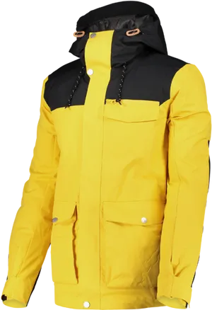 Yellow Black Outdoor Jacket PNG Image