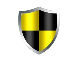 Yellow Black Quartered Shield PNG Image