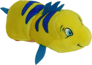 Yellow Blue Plush Fish Toy PNG Image