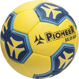 Yellow Blue Soccer Ball Design PNG Image