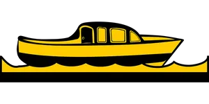 Yellow Boat Graphic PNG Image