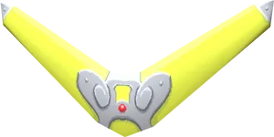 Yellow Boomerang Cartoon Design PNG Image