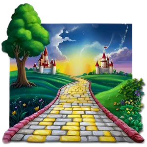 Yellow Brick Road To Fantasy Castle Png Glh48 PNG Image