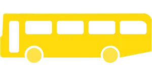 Yellow Bus Silhouette Graphic PNG Image